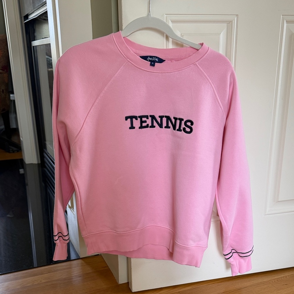 Ame &Lulu Pink 'TENNIS' Crewneck Sweatshirt
